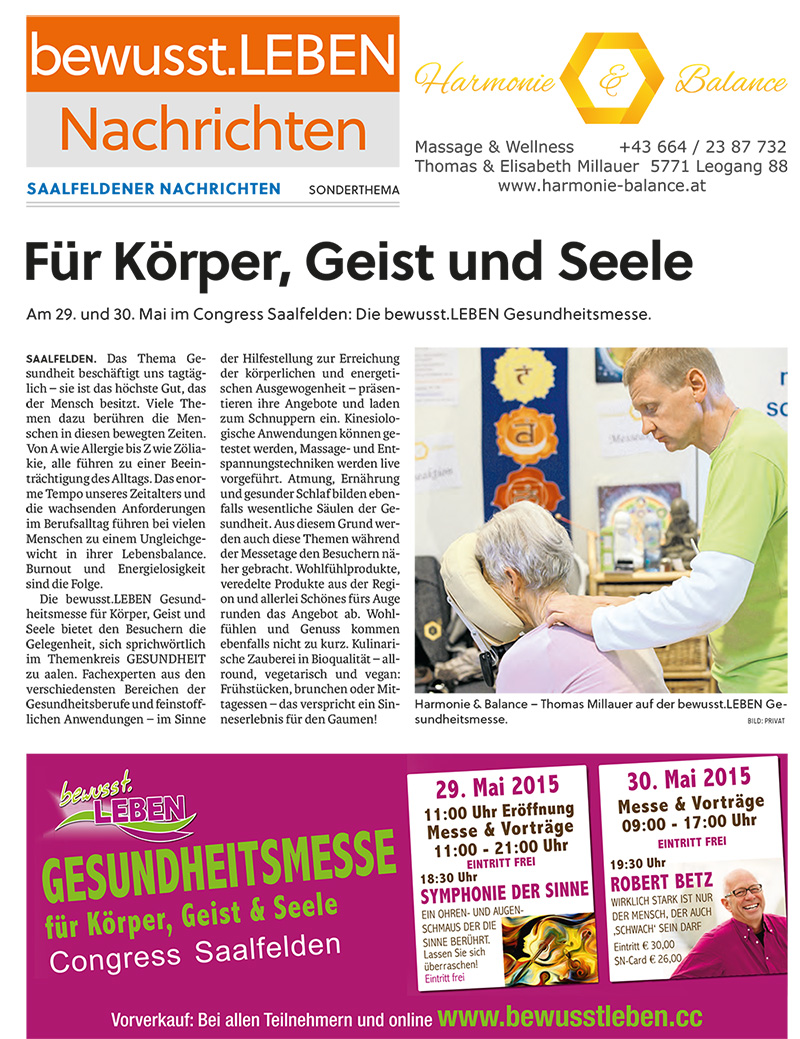 bewusst.LEBEN Nachrichten 13.05.2015